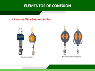 • Líneas de Vida Auto retráctiles
ELEMENTOS DE CONEXIÓN
 
