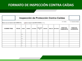 FORMATO DE INSPECCIÓN CONTRA CAÍDAS
 