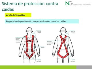 Sistema de protección contra
caídas
Arnés de Seguridad
Dispositivo de presión del cuerpo destinado a parar las caídas
 