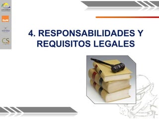 4. RESPONSABILIDADES Y
REQUISITOS LEGALES
14
 