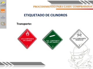 ETIQUETADO DE CILINDROS
Transporte:
48
PROCEDIMIENTO PARA GASES COMPRIMIDOS
 