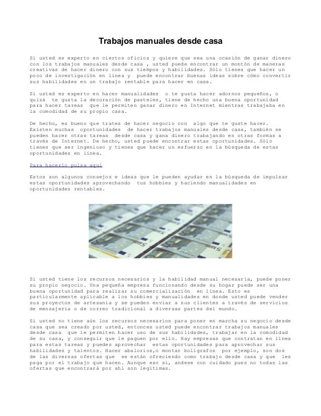 Trabajos Manuales Desde Casa