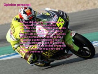 Opinión personal. Hemos elegido esta noticia porque en la época de crisis que estamos viviendo y los movimientos financieros y las reformas de las cajas de ahorro que se está produciendo en el país nos parece interesante la noticia de que 7 empresas puedan fusionarse con todos los problemas que eso conlleva para formar una sola entidad financiera y poder cumplir los requisitos que le exige el Gobierno !! 