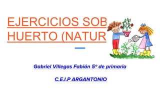 EJERCICIOS SOBRE EL
HUERTO (NATURALES)
Gabriel Villegas Fabián 5º de primaria
C.E.I.P ARGANTONIO
 