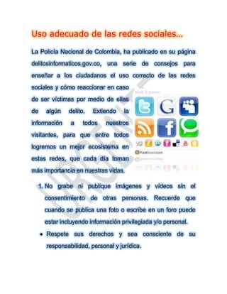 Trabajo sobre el uso adecuado del internet y de las redes sociales | PDF