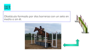 oxer
Obstáculo formado por dos barreras con un seto en
medio o sin él.
 