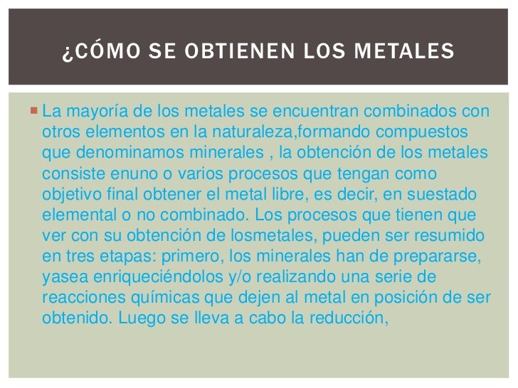 Trabajo sobre los metales