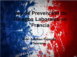 Ley de Prevención de
Riesgos Laborales en
Francia
Por: Cristian Fajardo
Serrano
 