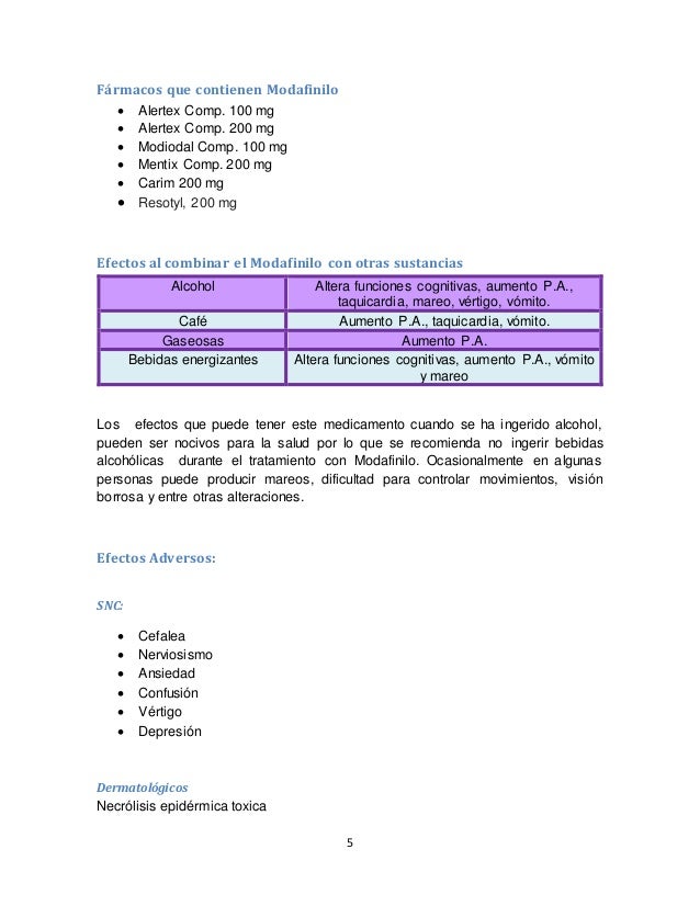 Modafinilo Tableta
