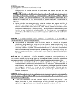 Trabajo sobre proyecto reforma ley 30 men