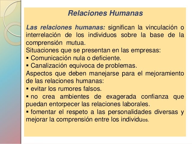 Ejemplo De Relaciones Humanas En Una Empresa Ejemplo
