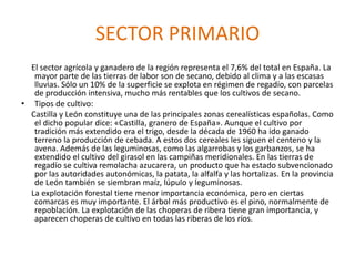 CULTIVOS DE SECANOCentenoAvenaGarbanzos