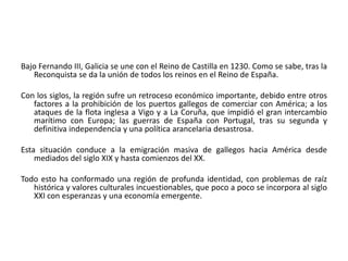 ConstrucciónEl sector constructor generaba en 2003 el 12,84 por ciento de los puestos de trabajo. Con un dinamismo ligeramente superior al del conjunto de la media gallega -crecimiento del 3,5 por ciento frente al 3,3 por ciento del total en 2005- alcanzó en dicho año una marca al ser la primera vez que se concedieron más de 35.000 licencias. El precio medio del m² en 2005 fue 1.210,2€, lo que supone un incremento del 14,15 por ciento respecto del año anterior. La licitación de obra pública parece no evolucionar de la misma manera, pues según SEOPAN ha descendido un 6,6 por ciento en los primeros ocho meses de 2005. Según el Censo de Población y Viviendas de 2001 el 68,8 por ciento de las viviendas eran principales, el 12,73 por ciento eran viviendas secundarias y el 17,52 por ciento eran viviendas vacías.