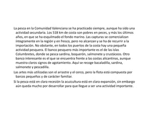 Ríos:El territorio valenciano reparte sus aguas entre tres grandes cuencas hidrográficas, la del Turia, la del Júcar y la el Segura, además de mucho otros pequeños ríos, y el ángulo noroeste que vierte al Ebro. Ninguno de los grandes ríos valencianos nace en la región. Sólo los que nacen en la cordillera ibérica han logrado crear una red hidrográfica. A parte de ellos hay muchos barrancos que vierten directamente al mar. Río Turia.