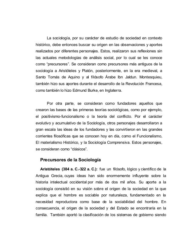 Trabajo Escrito Origen y desarrollo de la Sociología como