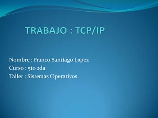 Nombre : Franco Santiago López
Curso : 5to 2da
Taller : Sistemas Operativos

 