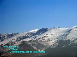 Pico del lobo:
     - 2274m
     -Guadalajara(Castilla la Mancha)
 