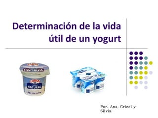 Determinación de la vida útil de un yogurt Por: Ana, Gricel y Silvia. 