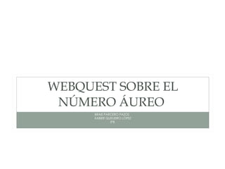 WEBQUEST SOBRE EL NÚMERO ÁUREO  ,[object Object],[object Object],[object Object]