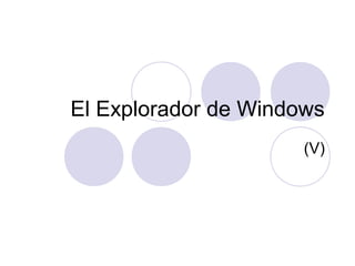 El Explorador de Windows
(V)
 