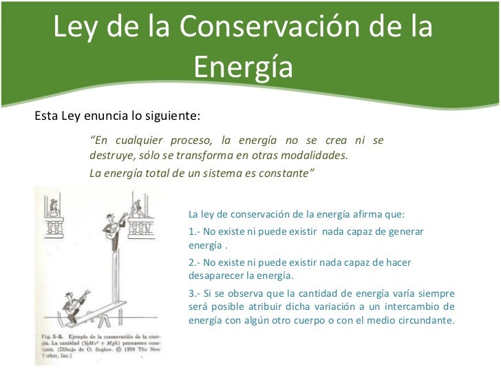 Que Enuncia La Ley De Conservacion De La Energia Ley