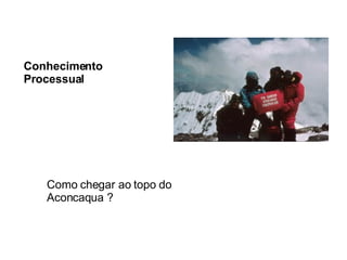 Conhecimento Processual Como chegar ao topo do Aconcaqua ? 