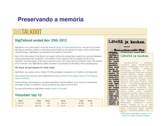 Preservando a memória
 