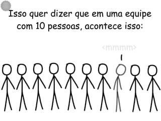 Isso quer dizer que em uma equipe com 10 pessoas, acontece isso: <mmmm> 