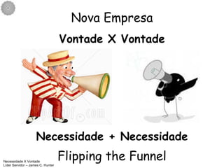 Nova Empresa Vontade X Vontade Flipping the Funnel Necessidade X Vontade Líder Servidor – James C. Hunter Necessidade + Necessidade 