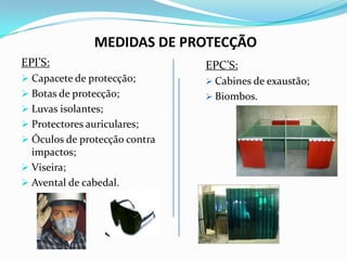  Projecção de material incandescente.