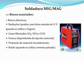 Retorno da chama.Soldadura por eléctrodo revestido  Descrição:Obtém-se a união das peças através da fusão da alma metálica e o metal de base estabelecido por um eléctrodo consumível durante a soldagem, revestido de elementos facilitadores e estabilizadores na obtenção do arco eléctrico.