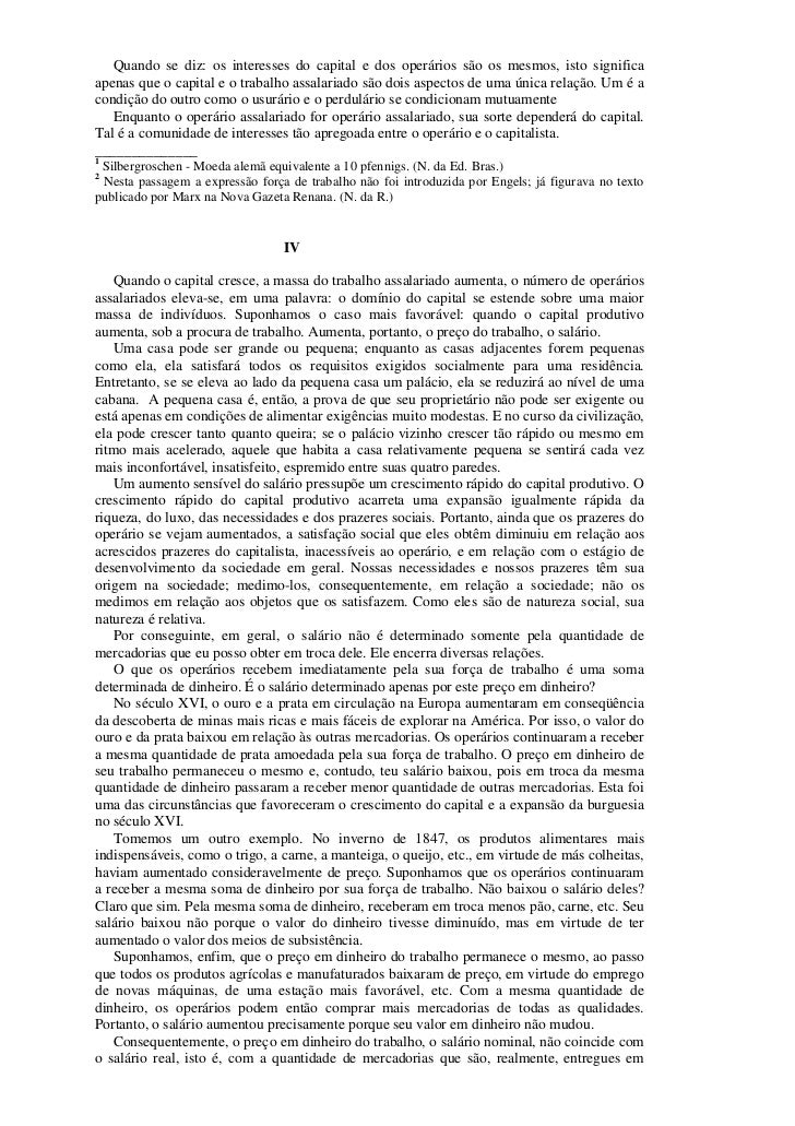 Karl Marx Trabalho Assalariado e Capital - Click Sociol gico