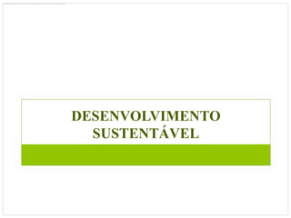 DESENVOLVIMENTO
  SUSTENTÁVEL
 
