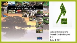 Samanta Moreira da Silva
Fernanda Gabriele Kempner
T: 31
Junho de 2019
 