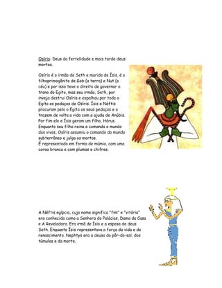 Trabalho De Historia Os Deuses Do Egipto 7ºA