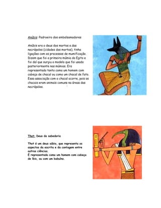 Trabalho De Historia Os Deuses Do Egipto 7ºA