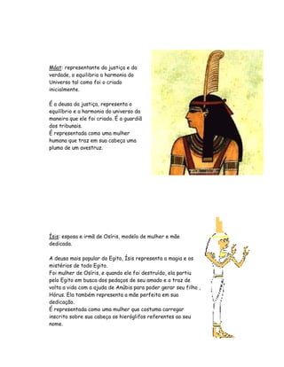Trabalho De Historia Os Deuses Do Egipto 7ºA