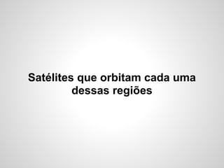 Satélites que orbitam cada uma
dessas regiões

 
