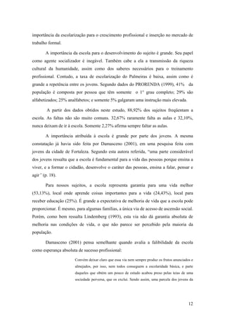 Trabalho, juventude e exclusão social