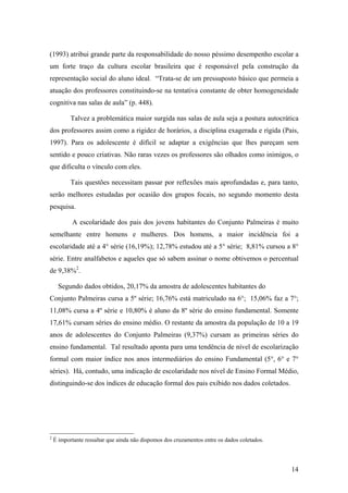 Trabalho, juventude e exclusão social