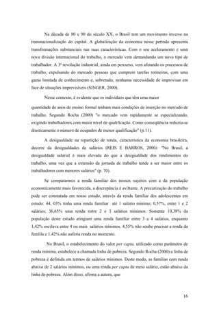 Trabalho, juventude e exclusão social