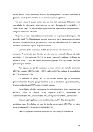 Trabalho, juventude e exclusão social