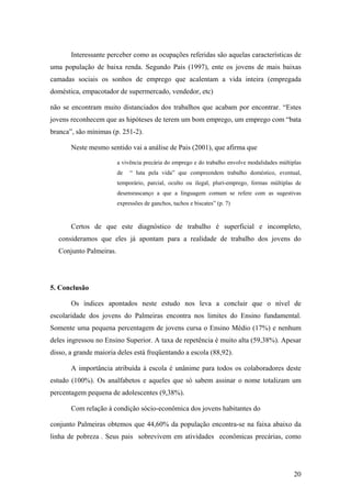 Trabalho, juventude e exclusão social