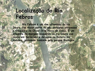 Rio Febros é um dos afluentes do rio Douro. Na maior parte do seu percurso atravessa a freguesia de Olival (Vila Nova de Gaia). É um afluente da margem esquerda do rio Douro que nasce em Seixezelo e desagua no Esteiro de Avintes, passando também pelo parque Biológico. Localização do Rio Febros 