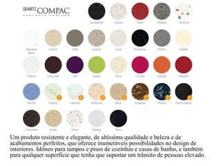 Um produto resistente e elegante, de altíssima qualidade e beleza e de acabamentos perfeitos, que oferece inumeráveis possibilidades no design de interiores. Idóneo para tampos e pisos de cozinhas e casas de banho, e também para qualquer superfície que tenha que suportar um trânsito de pessoas elevado.