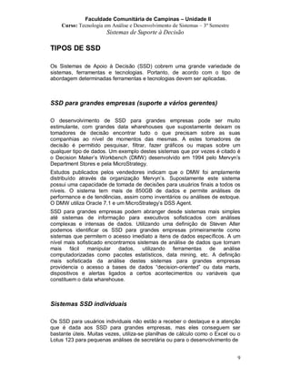 Trabalho sobre SSD    Sistemas De Informação - FAC 2