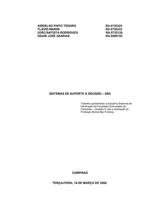 Trabalho sobre SSD    Sistemas De Informação - FAC 2