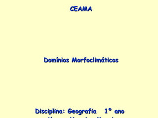 CEAMA Domínios Morfoclimáticos Disciplina: Geografia   1º ano  Alunas: Yasmine Manzi  Raphaela Paula 