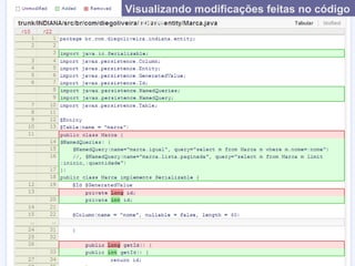Visualizando modificações feitas no código
   fonte
 