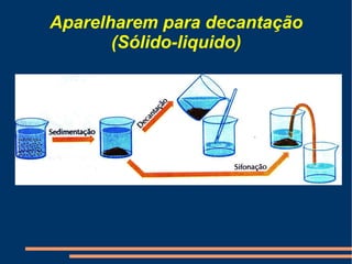 Aparelharem para decantação (Sólido-liquido) 